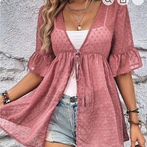 Pink chiffon blouse-